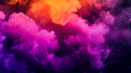Poster - Colorful smoke swirls create a vibrant atmosphere in a dark setting