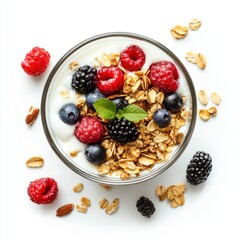 Wall Mural - muesli with berries and yogurt