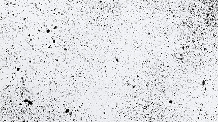 Poster - Abstract black and white speckled pattern with scattered dots and shapes on a light background