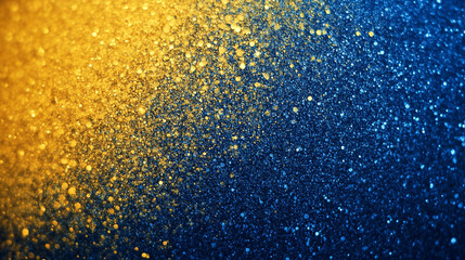Poster - Vibrant blue and gold glitter blend in a stunning display of color and texture