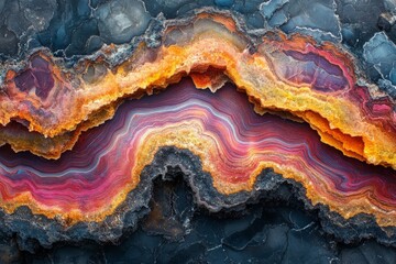 Aufkleber - This image displays dynamic bands of color through abstract rock formations, showcasing the mesmerizing patterns found in natural artistic compositions.