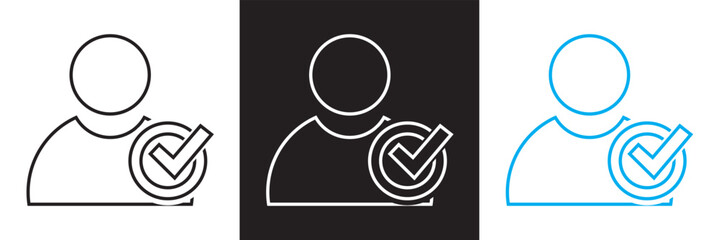 Wall Mural - verified user icon. isolated on white and black background. vector illustration. eps 10