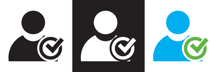 Wall Mural - verified user icon. isolated on white and black background. vector illustration. eps 10