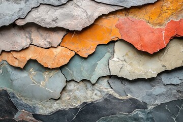 Aufkleber - This artistic representation of layered rock textures uses natural vibrant colors, capturing the timeless beauty of geological formations in a breathtaking manner.