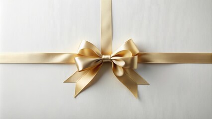 Aufkleber - Elegant Gold Ribbon Bow on Cream Paper Background