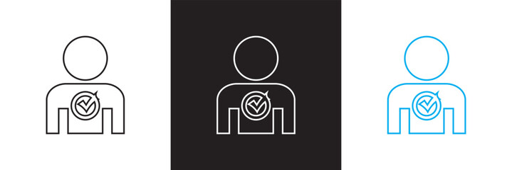Wall Mural - verified user icon. isolated on white and black background. vector illustration. eps 10
