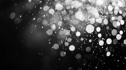 Poster - Beautiful black and white bokeh with light reflections and sparkles in the foreground