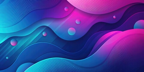 Poster - Abstract Dynamic Wavy Background with Gradient Colors and Geometric Elements