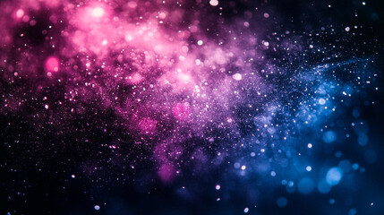 Poster - Colorful cosmic particles create an enchanting galaxy background with vibrant hues