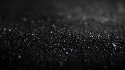 Poster - Sparkling black surface with fine details under soft light at dawn