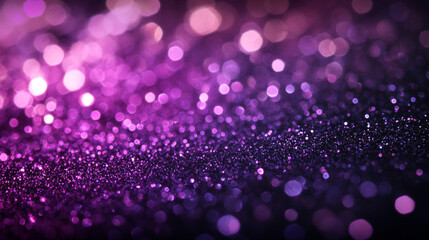 Poster - Vibrant sparkling bokeh with purple and violet hues creates an enchanting visual effect
