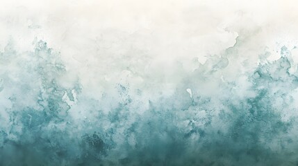 Wall Mural - Abstract Watercolor Painting in Teal and White Hues