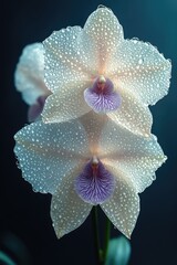 Poster - A close-up shot of a flower with water droplets glistening on its petals
