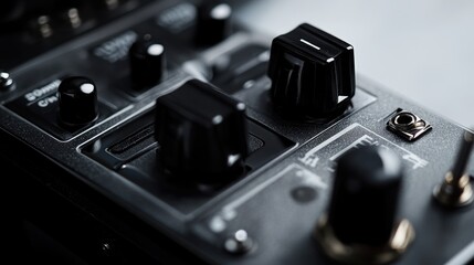 Aufkleber - Close-up shot of the knobs and controls on a mixer