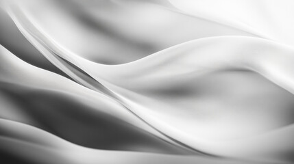 Poster - Textured waves of silk fabric create a soft and elegant visual effect in monochrome tones