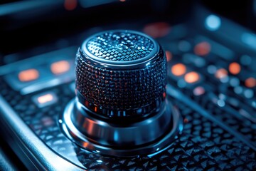 Poster - A close-up shot of a car knob, ideal for automotive-related uses
