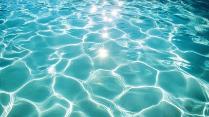 Sticker - Close-up of a blue water surface with ripples and waves, blurred background.