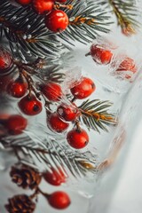 Poster - Close-up of an icy tree branch