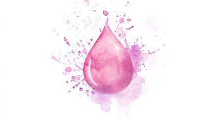 Sticker - Watercolor Pink Drop Splashing Abstract Art