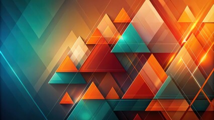 Leinwandbilder - Abstract Geometric Design with Vibrant Hues and Layered Triangles