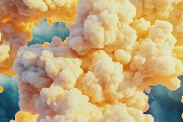 Aufkleber - A collection of white clouds floating in the clear blue sky