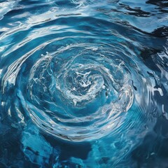 Poster - A large circular object floating in a pool of water
