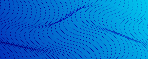 Poster - Colorful halftone background with flowing dots