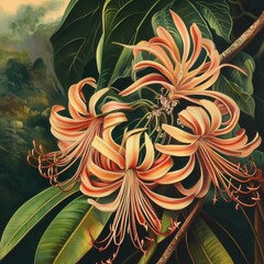 Poster - A bunch of colorful flowers blooming on a tree branch