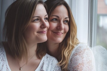 Poster - Two women standing side by side, possibly friends or family