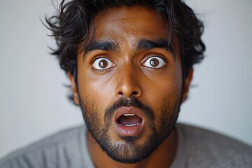 Poster - A person showing surprise and astonishment, great for illustrations of unexpected events or reactions