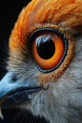 Poster - A detailed view of an orange bird eye, suitable for use in wildlife or nature contexts