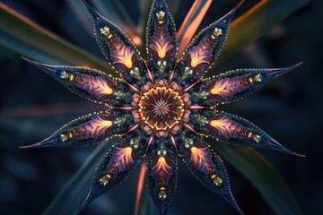Aufkleber - A close-up shot of a flower with numerous petals