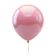 Wall Mural - pink balloon on a string for celebrations and events isolated on transparent background