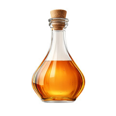 Wall Mural - glass bottle with cork and liquid inside isolated on transparent background