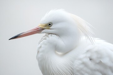 Poster - A close-up shot of a white bird with a distinctive long beak