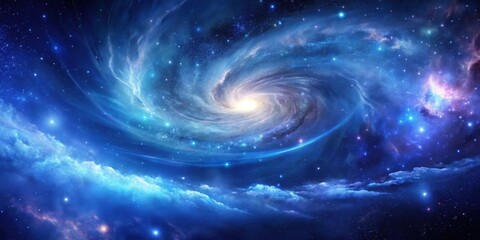 Poster - Celestial Swirl A Stunning Cosmic Nebula with Bright Stars and Glowing Clouds