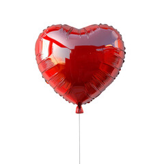 Wall Mural - heart-shaped red balloon on a white isolated on transparent background