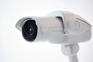 Poster - A close-up view of a camera on a white background, ideal for photography and technology-related concepts