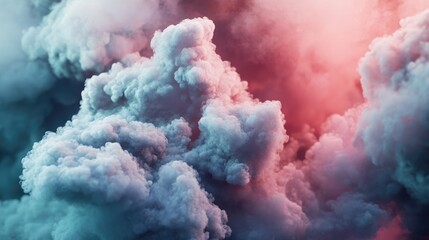 Aufkleber - A detailed view of a cloudy sky with puffy white clouds and blue background