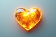 © ChaoticMind - A heart shaped entirely from glowing fire, surrounded by a radiant energy aura, set on a cool background, symbolizing intense passion and radiance.
