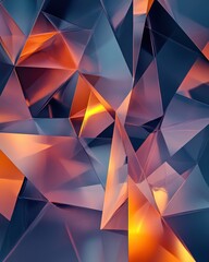 Fototapete - Abstract geometric forms with sharp edges and soft lighting