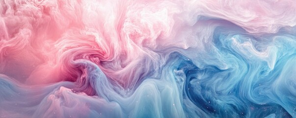 Poster - A cosmic nebula with swirling clouds of pink, blue, and purple, otherworldly and expansive, 4k photo.