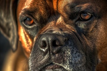 Aufkleber - A close-up shot of a dog's face with a blurred background