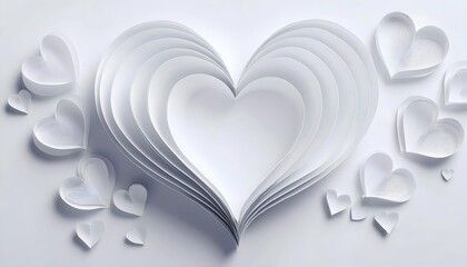 Elegant Continuous Line Heart with Realistic Paper Heart: Perfect for Valentine's, Women's & Mother's Day Invitations
