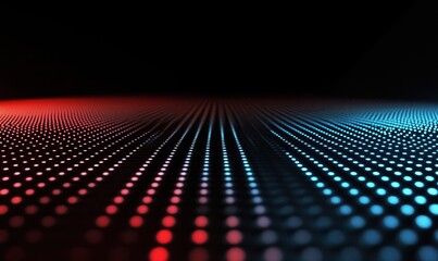 Poster - Vibrant LED Dot Pattern in Red and Blue Colors Creating a Dynamic Visual Effect