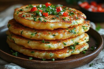 Poster - A stack of potato pancakes on a plate