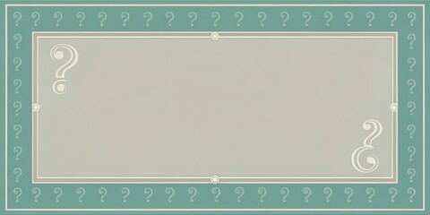 Fototapete - Elegant Pastel Green Question Mark Frame for Text or Images