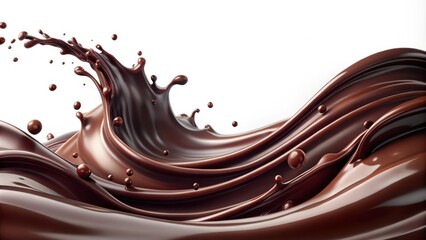 Poster - Dynamic Chocolate Swirl and Splash Rich Brown Liquid in Motion