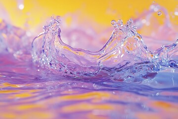 Poster - A captivating image of a wave lit with pink and purple hues, creating a mesmerizing and dreamlike visual spectacle that evokes feelings of fluidity and beauty.