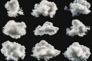Poster - A simple yet striking image featuring a group of white clouds against a dark backdrop